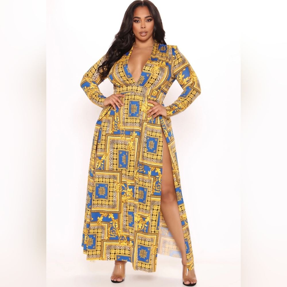 Fashion Nova - Spree Dress Blue/Combo